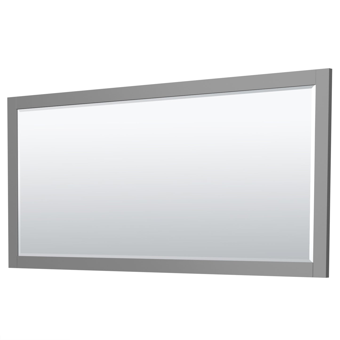 Miranda 84" Double Vanity in Dark Gray, White Marble Top, Gold Trim, 70" Mirror