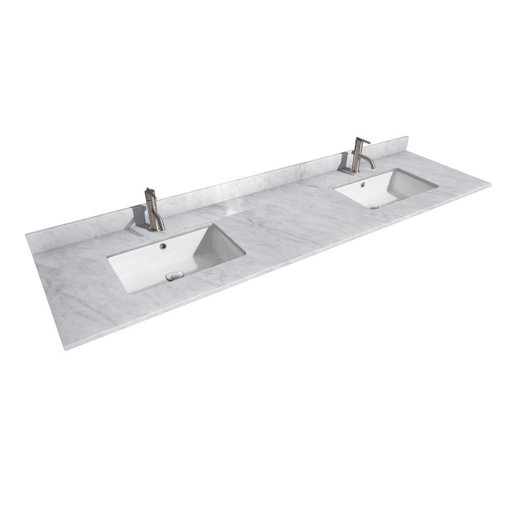 Margate 80" Double Vanity in White, Top, Square Sinks, No Mirror