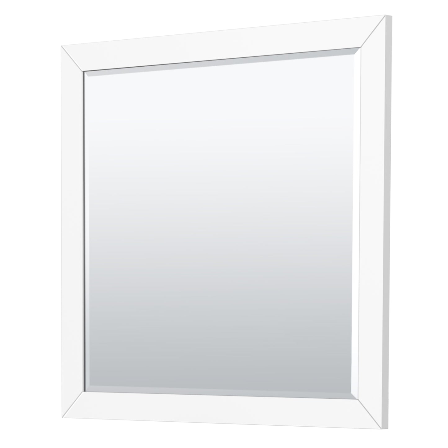 Strada 36 Inch Single Vanity in White, Matte Black Trim, 34 Inch Mirror