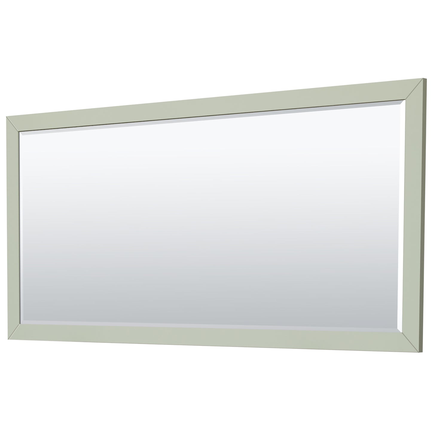 Strada 84" Green Double Vanity, White Marble Top, Sinks, Black Trim, 70" Mirror