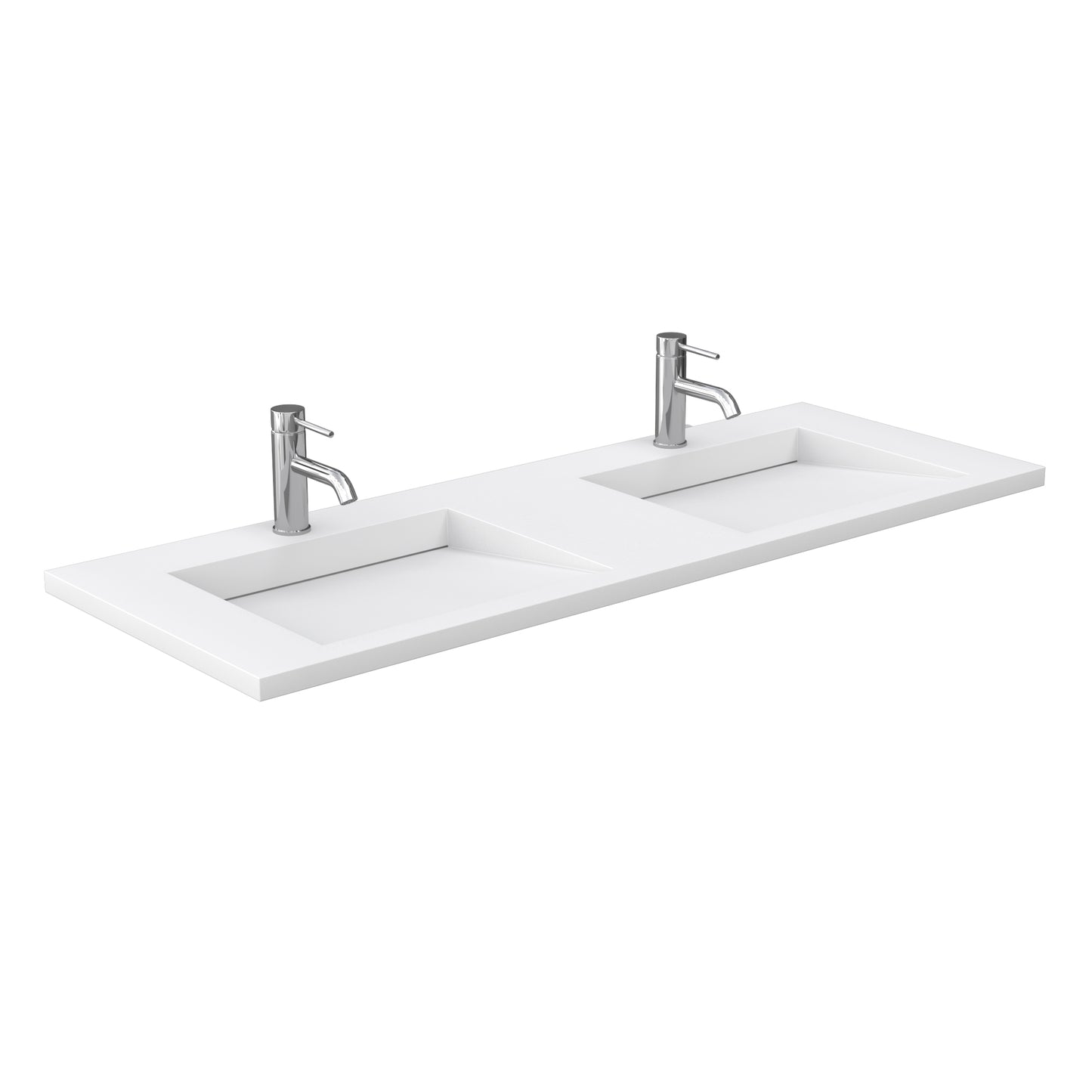 Miranda 60" Double Vanity in Green, 1.25" White Top,  Gold Trim, 58" Mirror