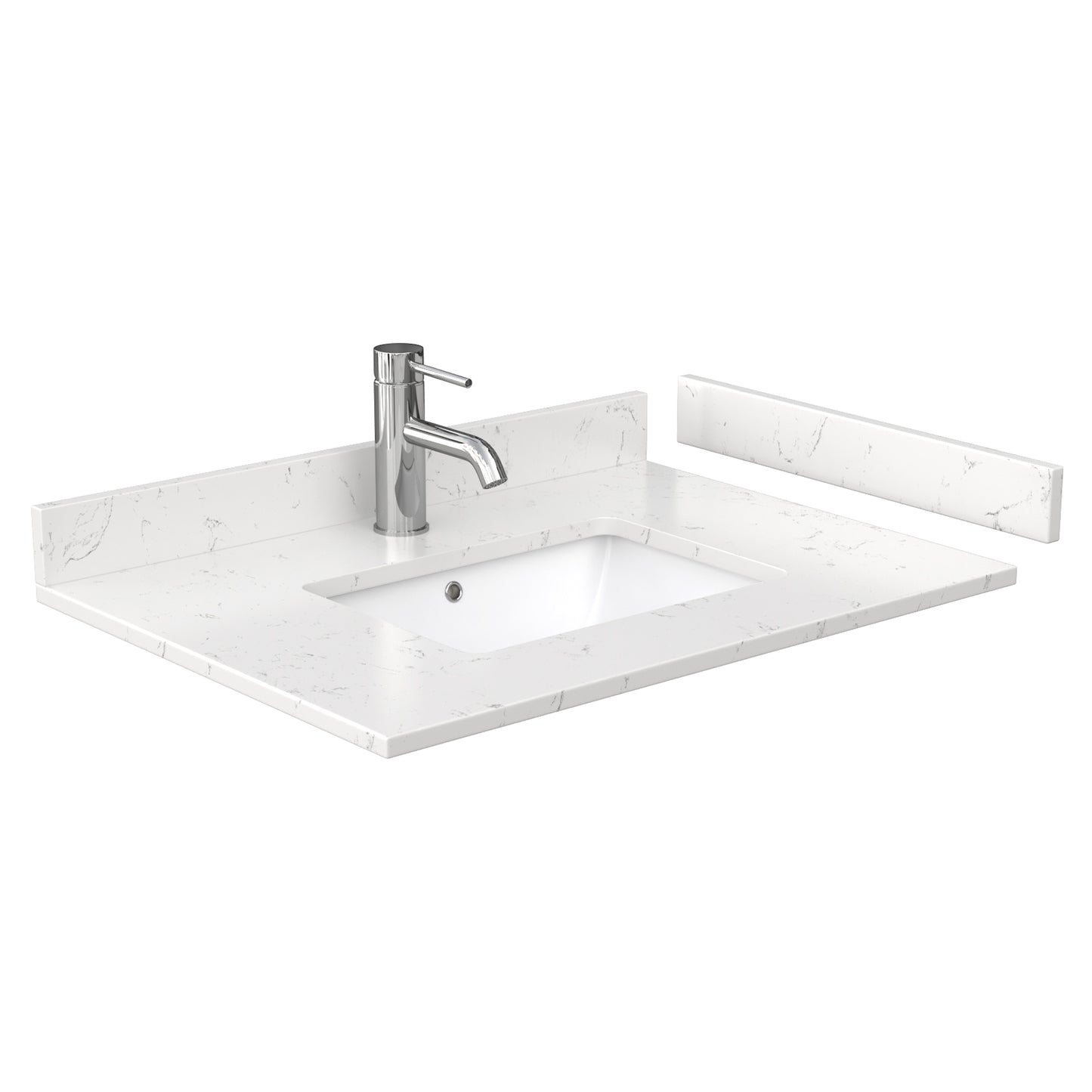 Daria 30" Single Vanity in White, Carrara Cultured Marble Top, Medicine Cabinet
