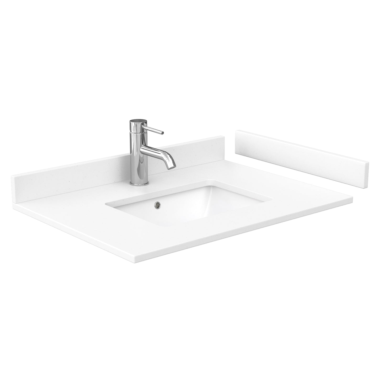 Daria 30" Single Vanity in Dark Espresso, White Cultured Marble Top, 24" Mirror