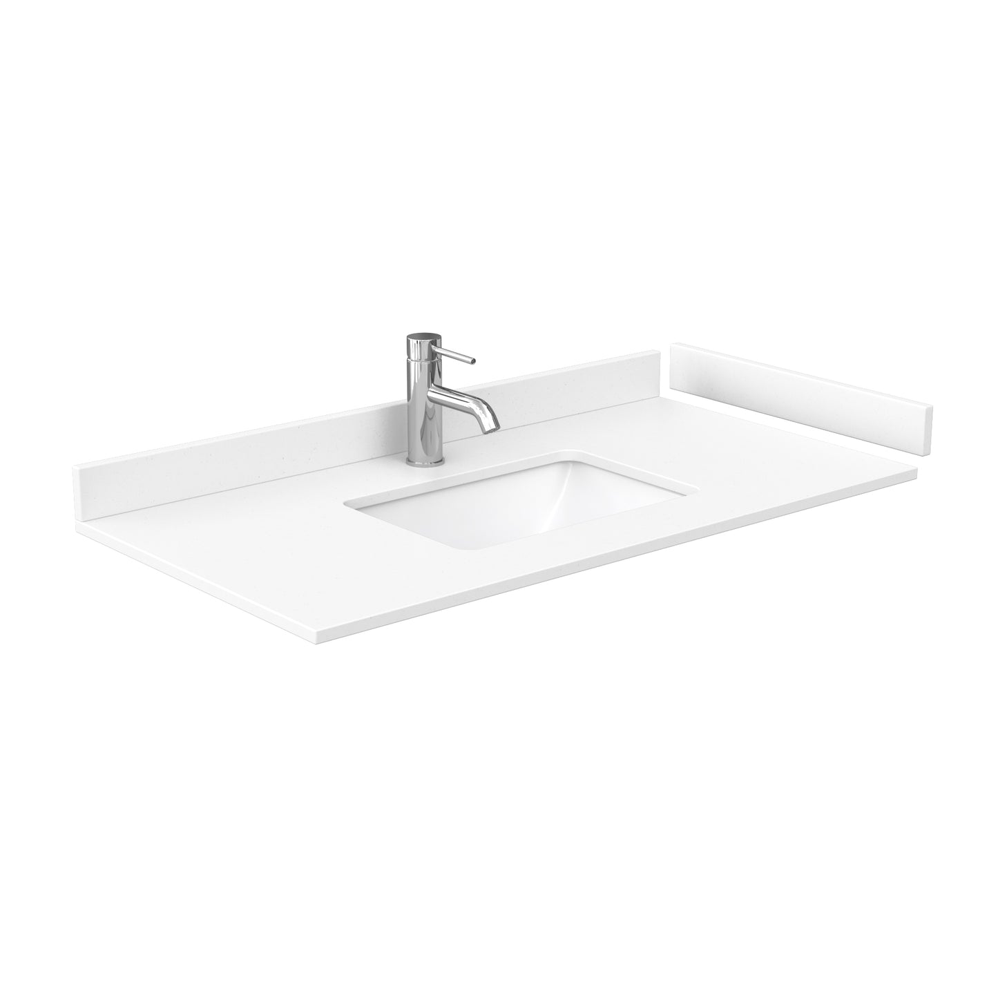 Beckett 42" Single Vanity in White, White Cultured Marble Top, Gold Trim