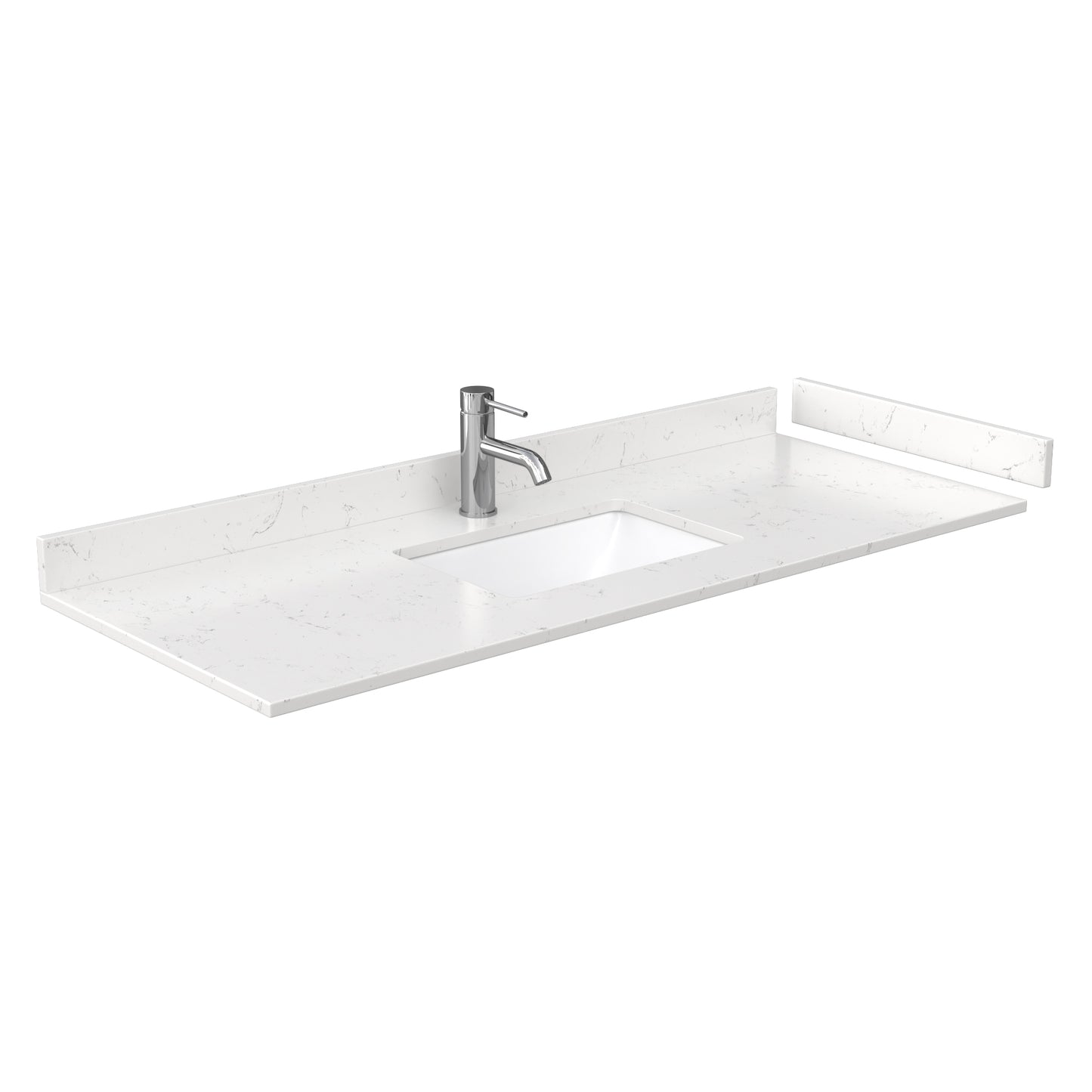 Miranda 54" Single Vanity in White, Carrara Cultured Marble Top, Gold Trim