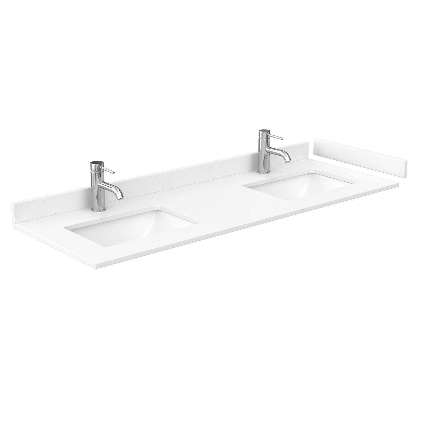 Beckett 60" Double Vanity in White, White Cultured Marble Top, Black Trim