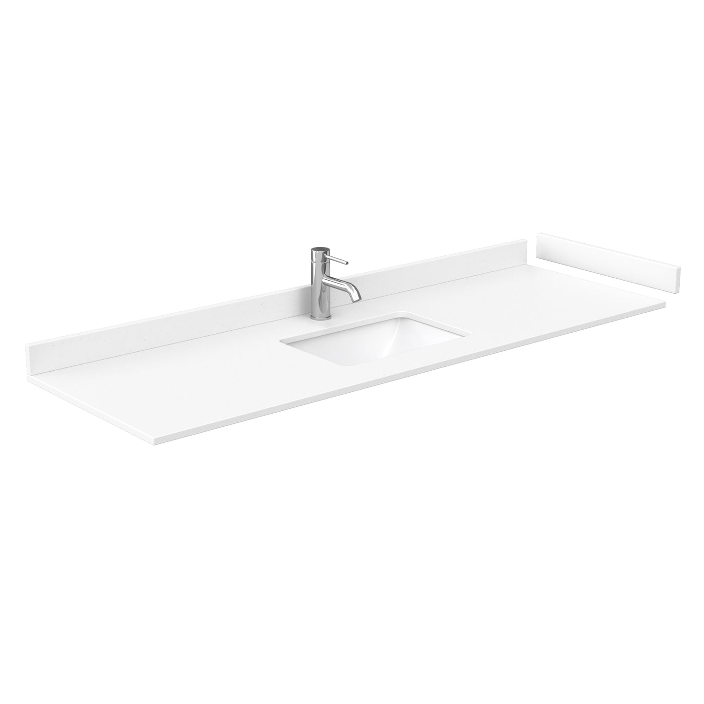 Beckett 66" Single Vanity in White, White Cultured Marble Top, Gold Trim