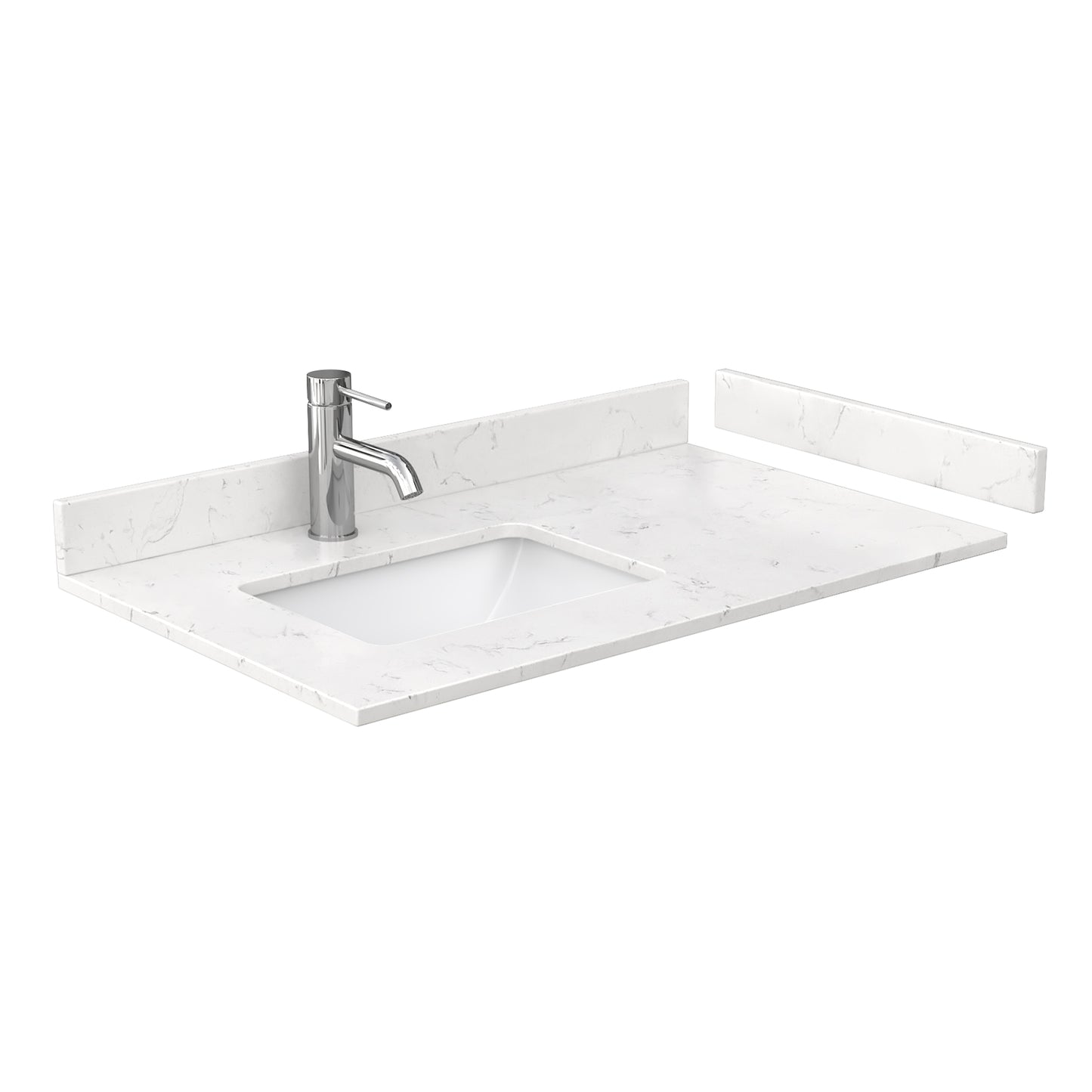 Beckett 36" Single Vanity in Dark Blue, Carrara Cultured Marble Top, Gold Trim