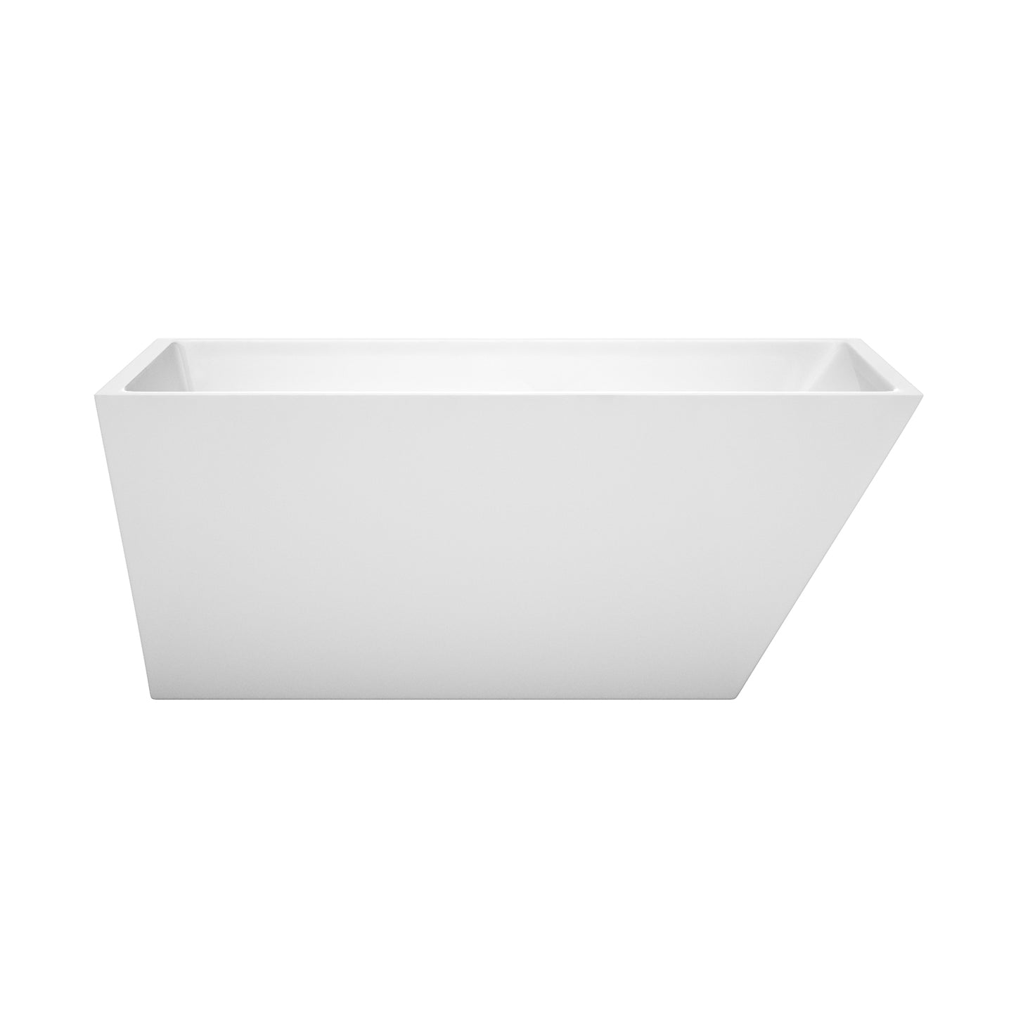 Hannah 59" Freestanding Bathtub in White, Polished Chrome Drain, Overflow Trim