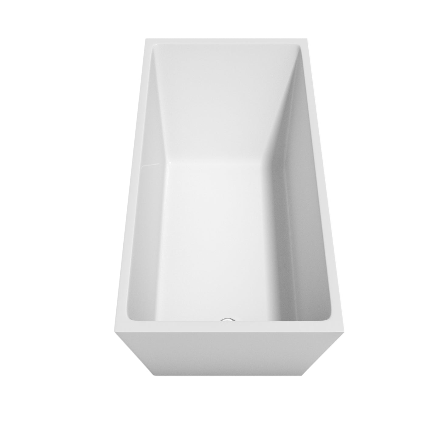 Hannah 59" Freestanding Bathtub in White, Chrome Trim, Faucet in Brushed Gold