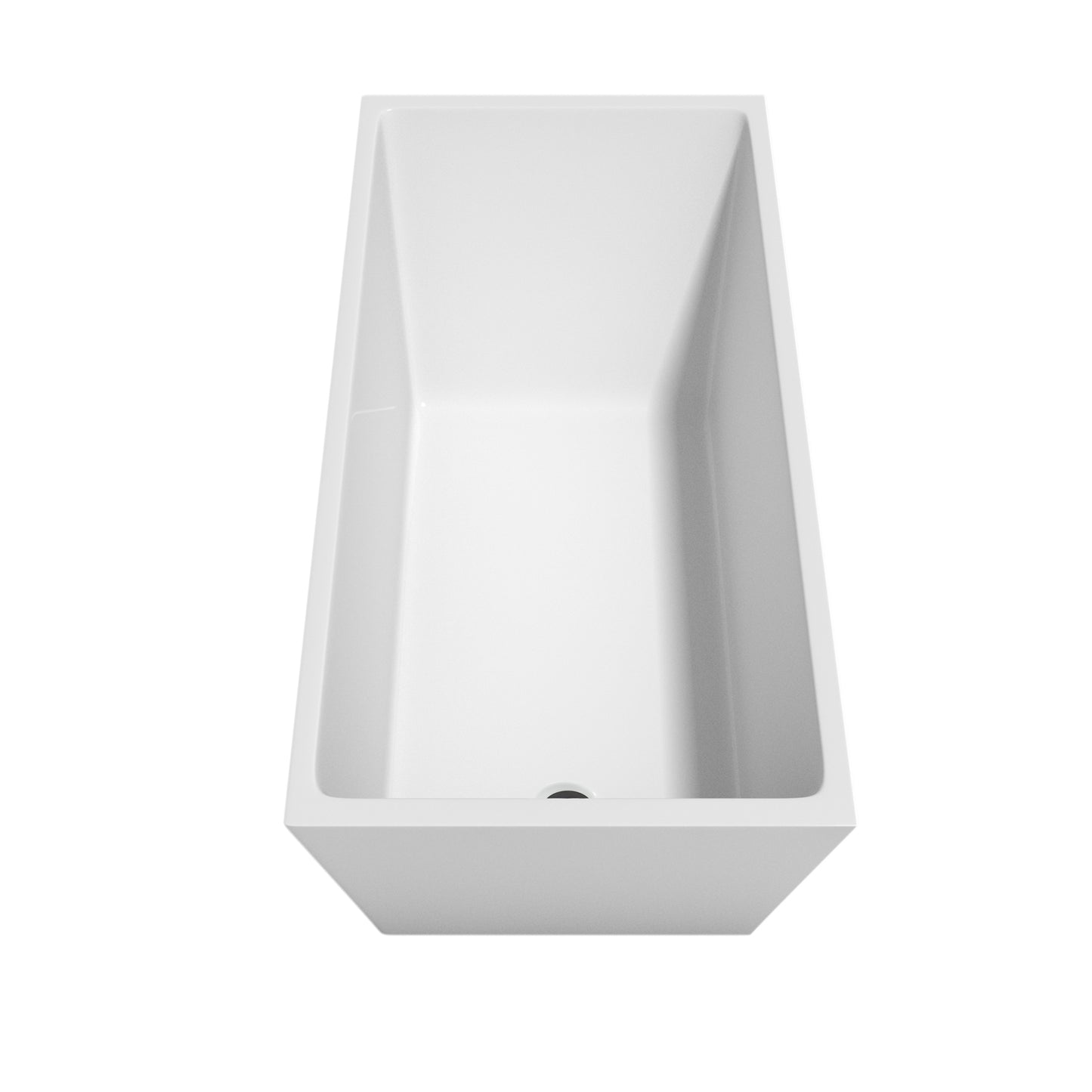 Hannah 59" Freestanding Bathtub in White, Overflow Trim in Matte Black