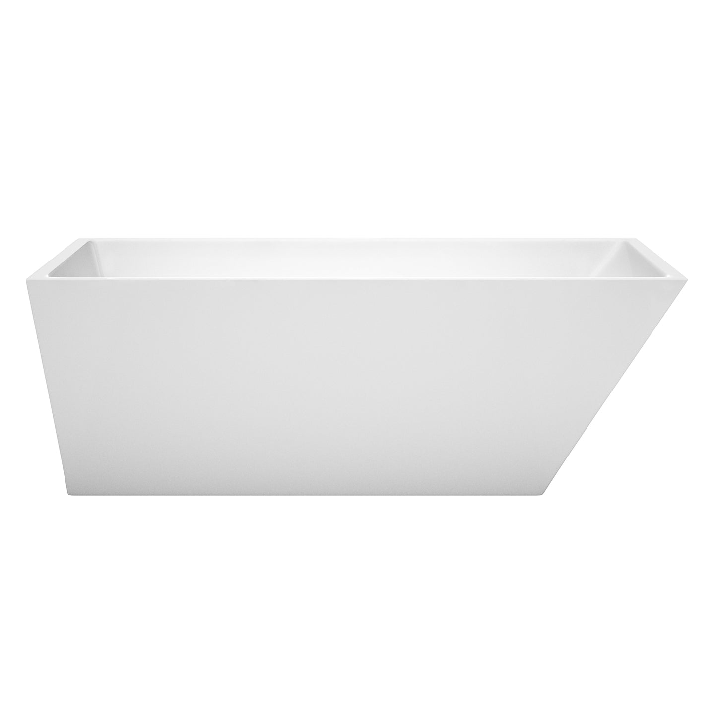 Hannah 67" Freestanding Bathtub in White, Polished Chrome Drain, Overflow Trim