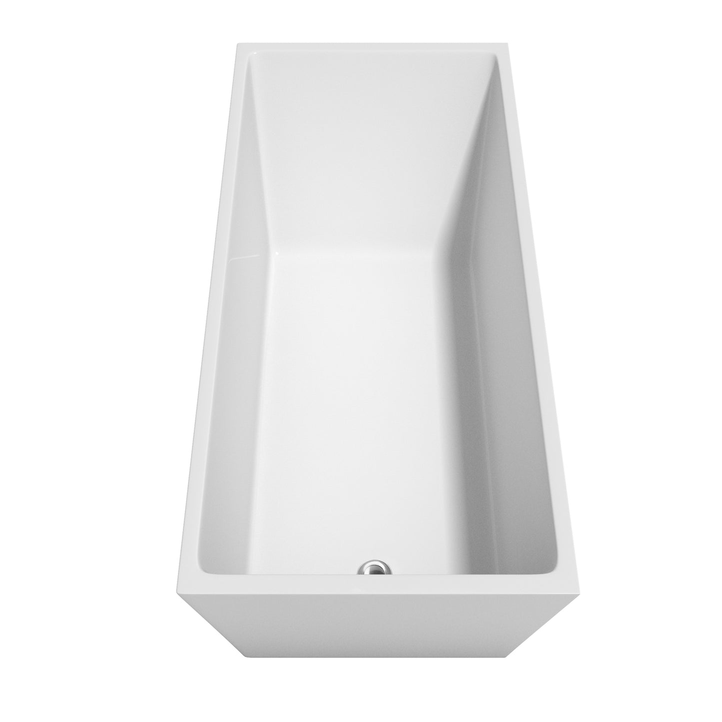 Hannah 67" Freestanding Bathtub in White, Polished Chrome Drain, Overflow Trim