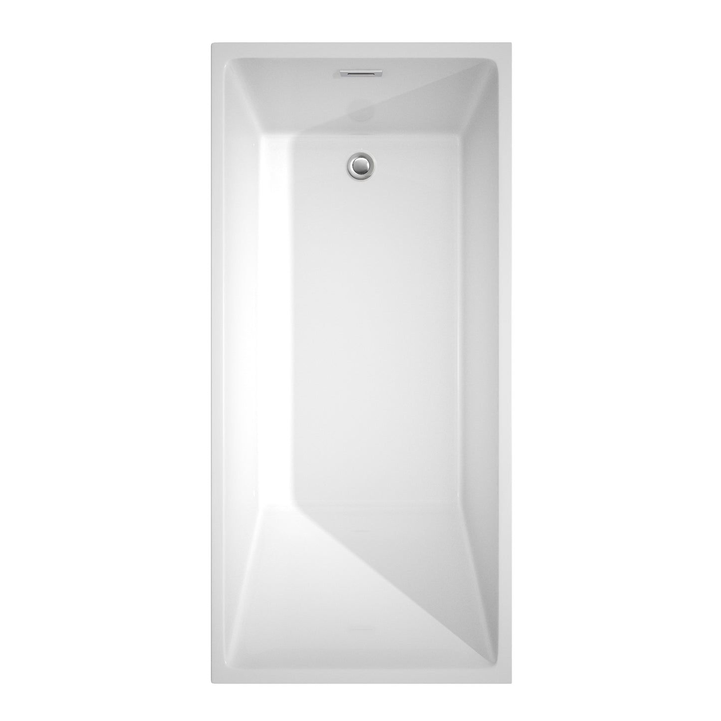 Hannah 67" Freestanding Bathtub in White, Overflow Trim