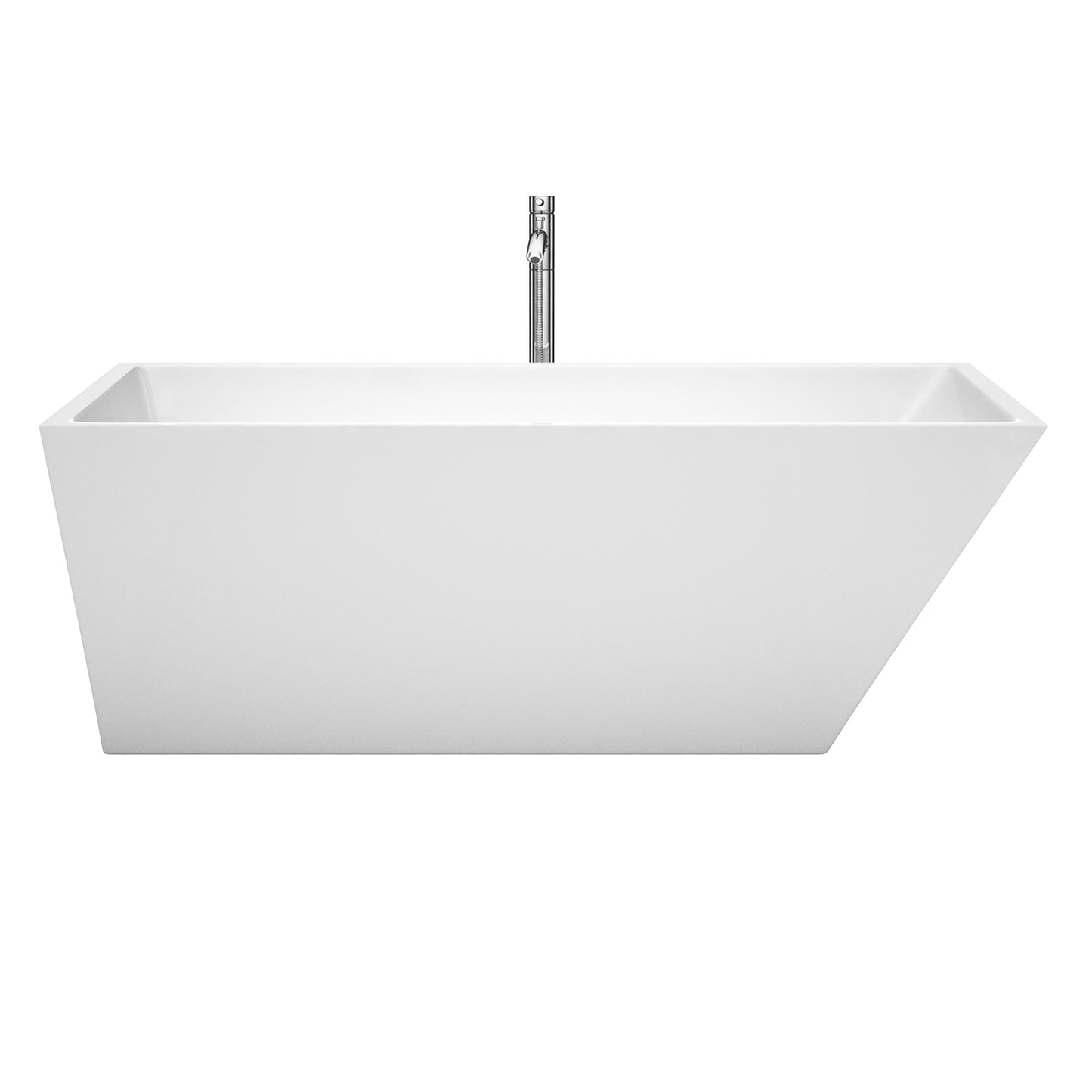 Hannah 67" Freestanding Bathtub in White, Overflow Trim