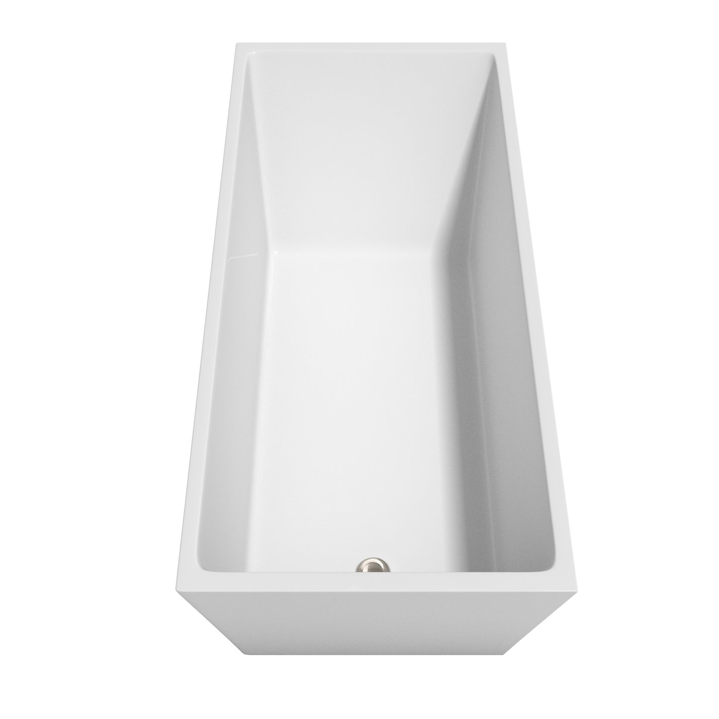 Hannah 67" Freestanding Bathtub in White, Brushed Nickel Drain, Overflow Trim