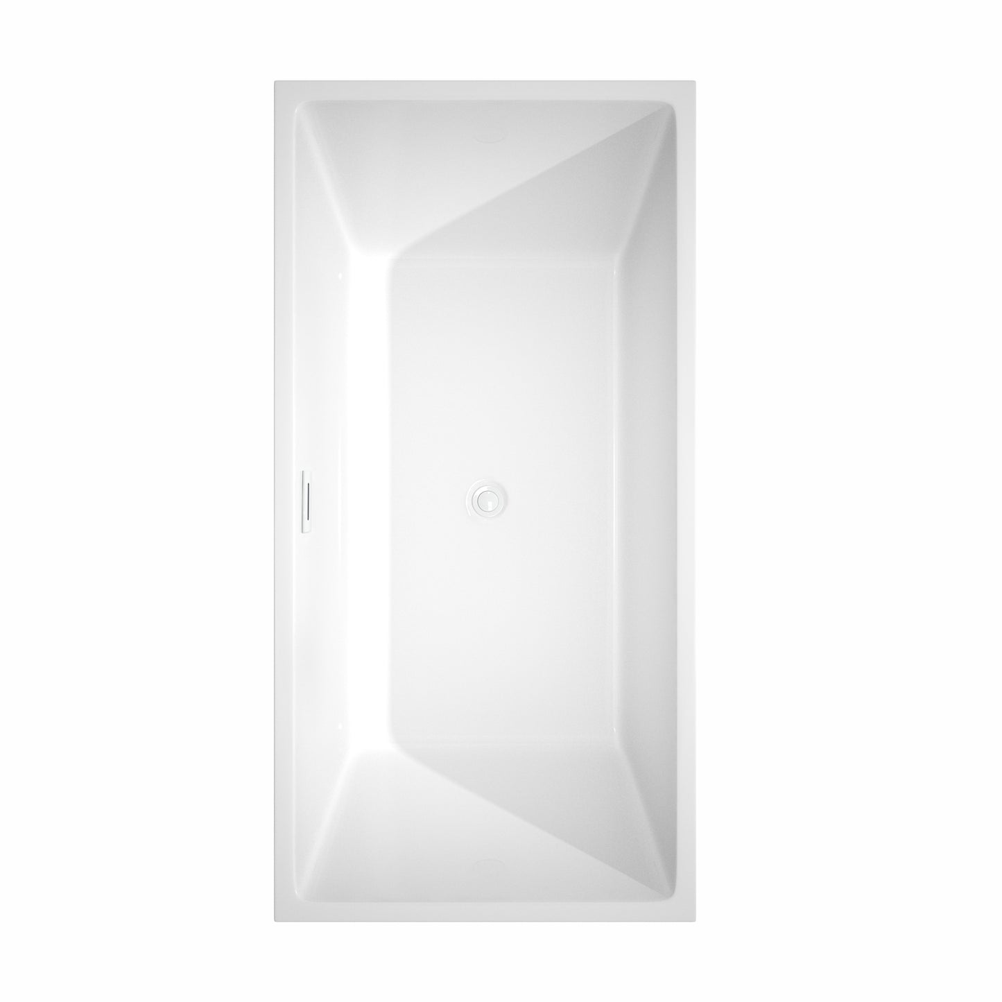 Sara 63" Freestanding Bathtub in White, Shiny White Trim, Faucet in Matte Black