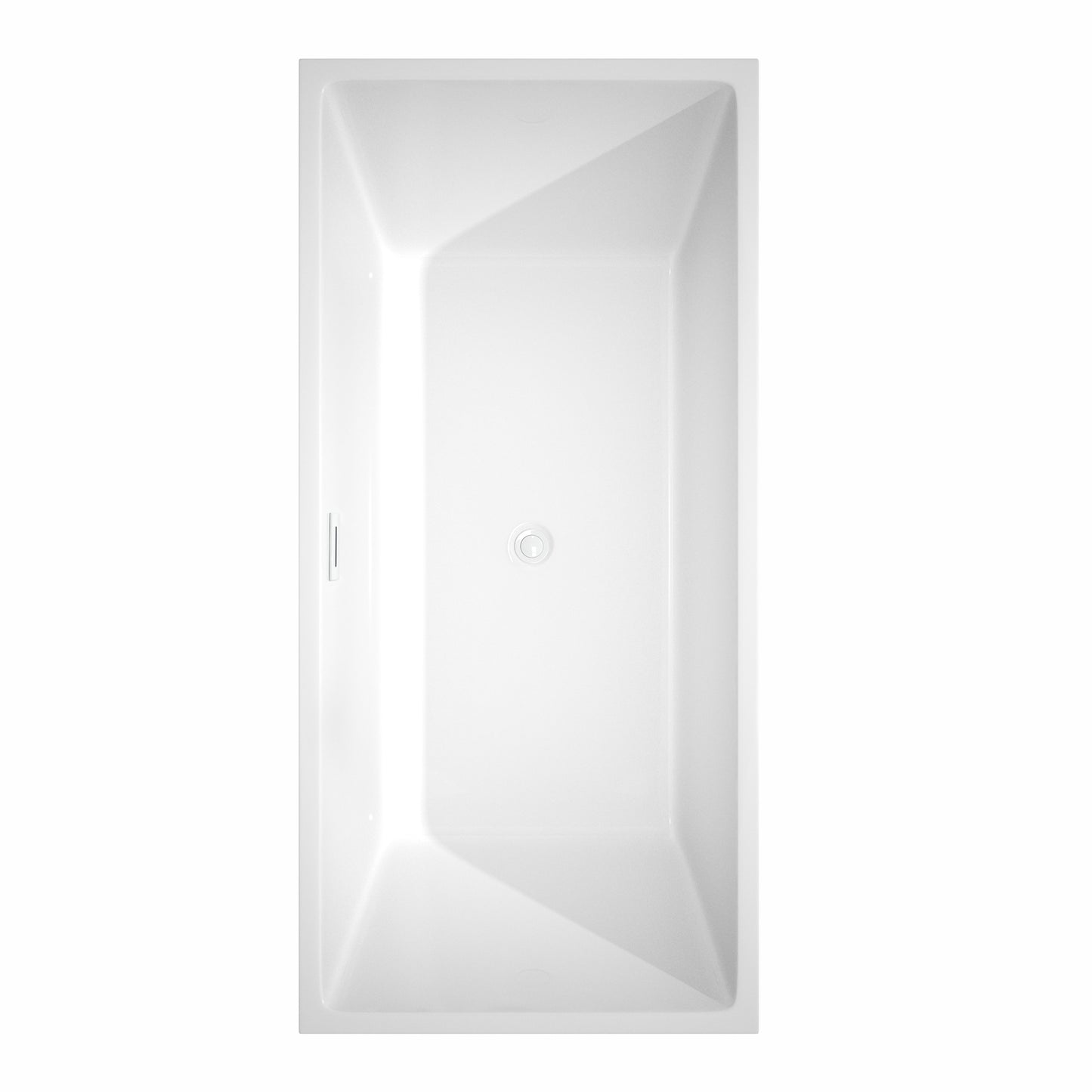 Sara 67" Freestanding Bathtub in White, Shiny White Drain, Overflow Trim