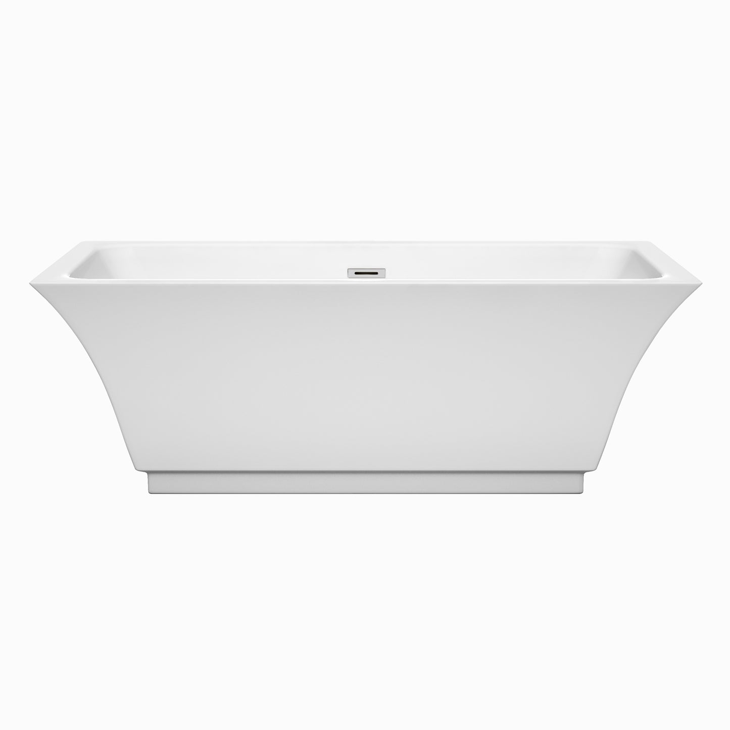 Galina 67" Freestanding Bathtub in White,Polished Chrome Drain, Overflow Trim