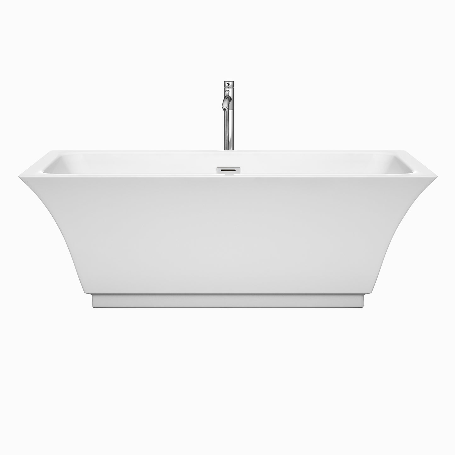 Galina 67" Freestanding Bathtub in White, Overflow Trim