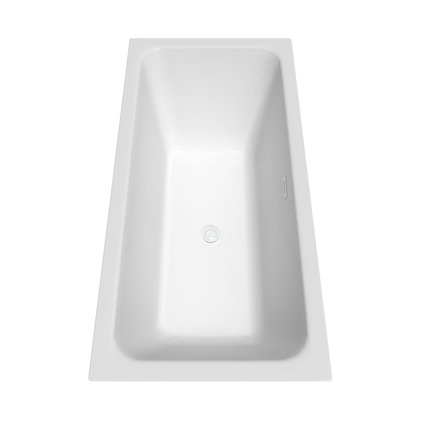 Galina 67" Freestanding Bathtub in White, Shiny White Drain, Overflow Trim