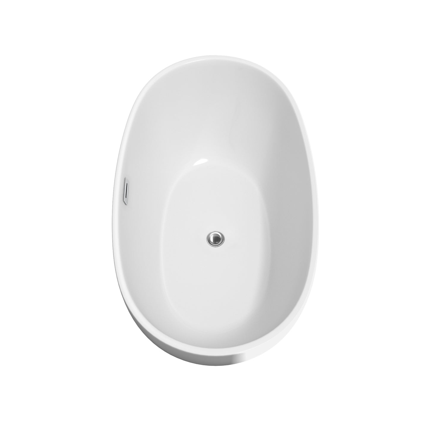 Juno 59" Freestanding Bathtub in White, Overflow Trim in Polished Chrome