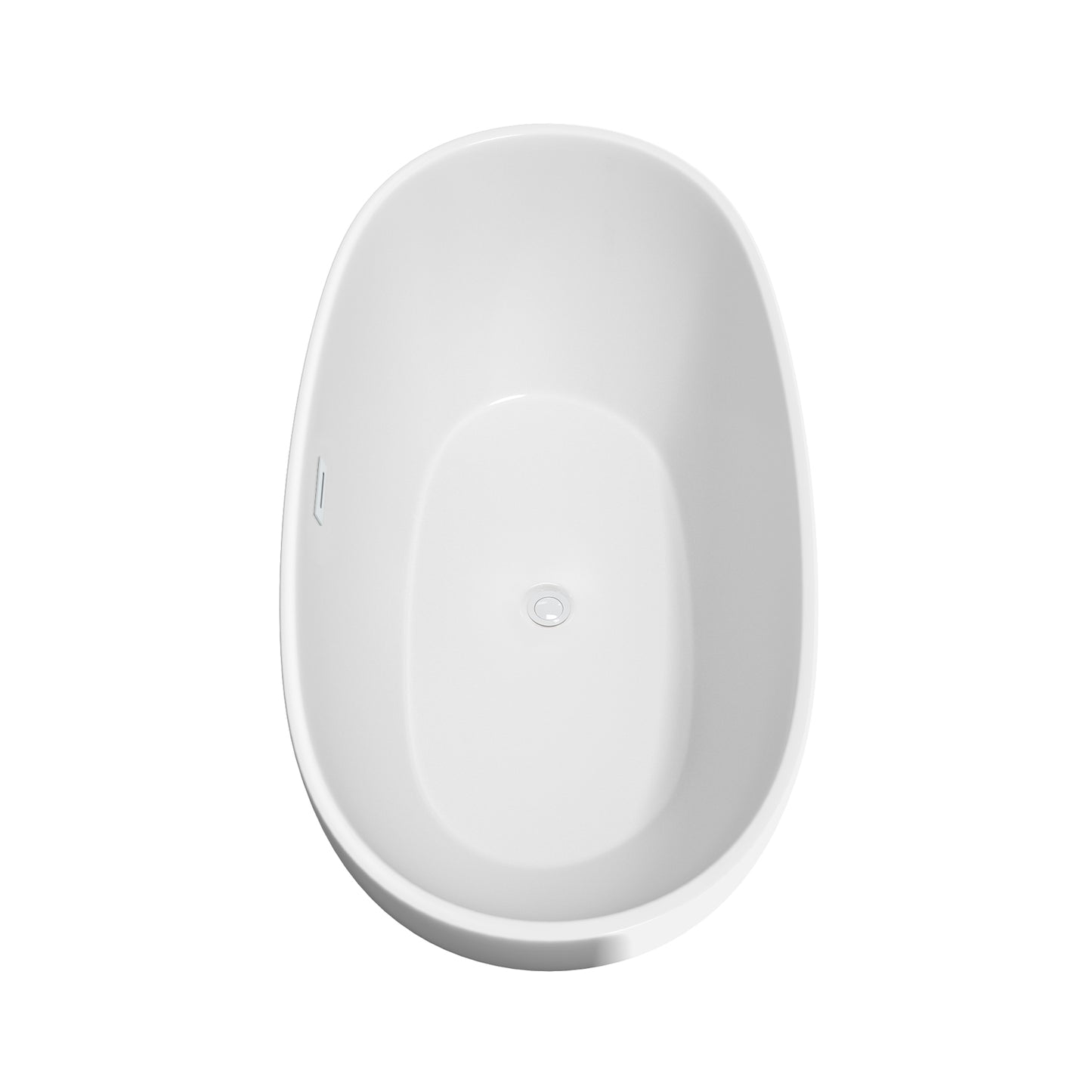 Juno 63" Freestanding Bathtub in White, Shiny White Trim, Faucet in Brushed Gold