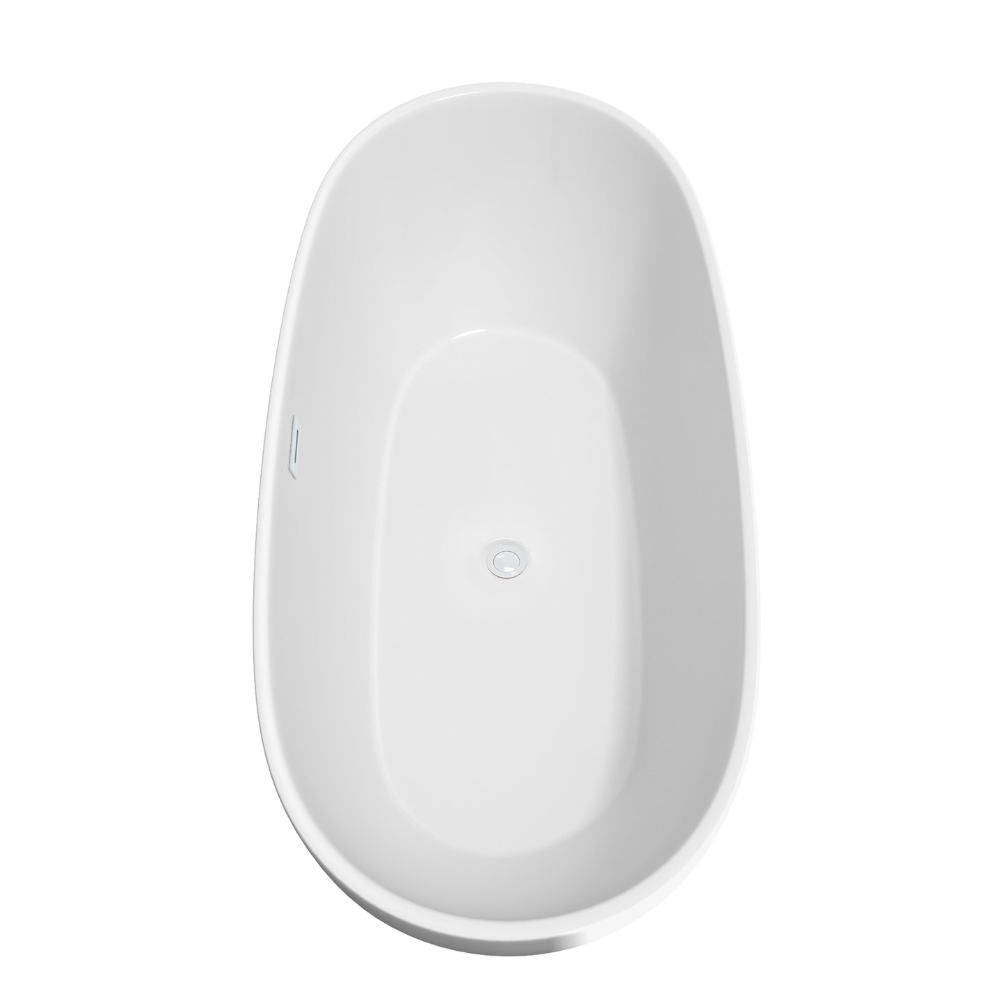 Juno 71" Freestanding Bathtub in White, Shiny White Trim, Faucet in Brushed Gold
