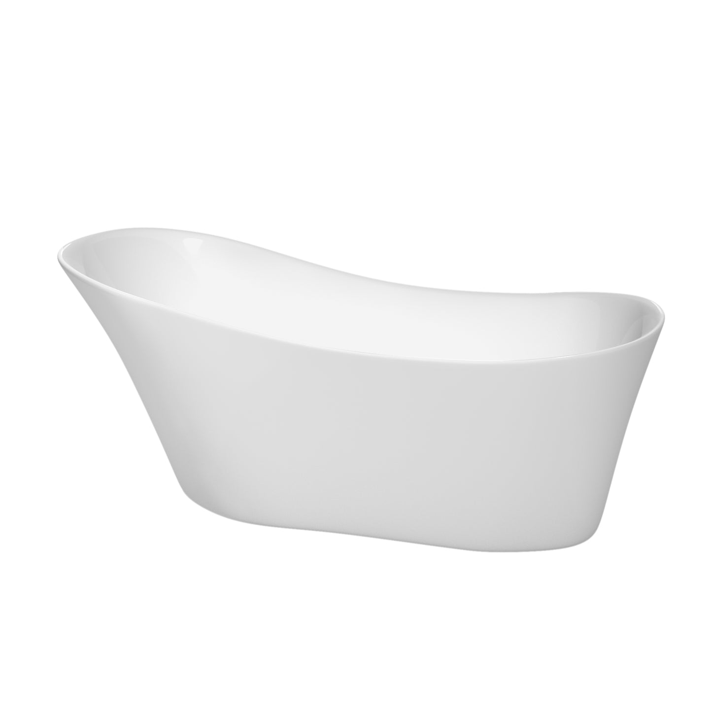 Janice 67 inch Freestanding Bathtub in White with Polished Chrome Drain and Overflow Trim