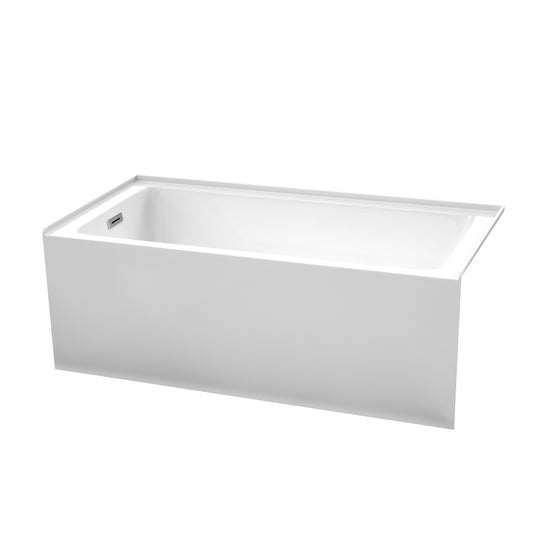 Grayley 60 x 30" Alcove Bathtub in White, Left-Hand Drain, Trim in Chrome