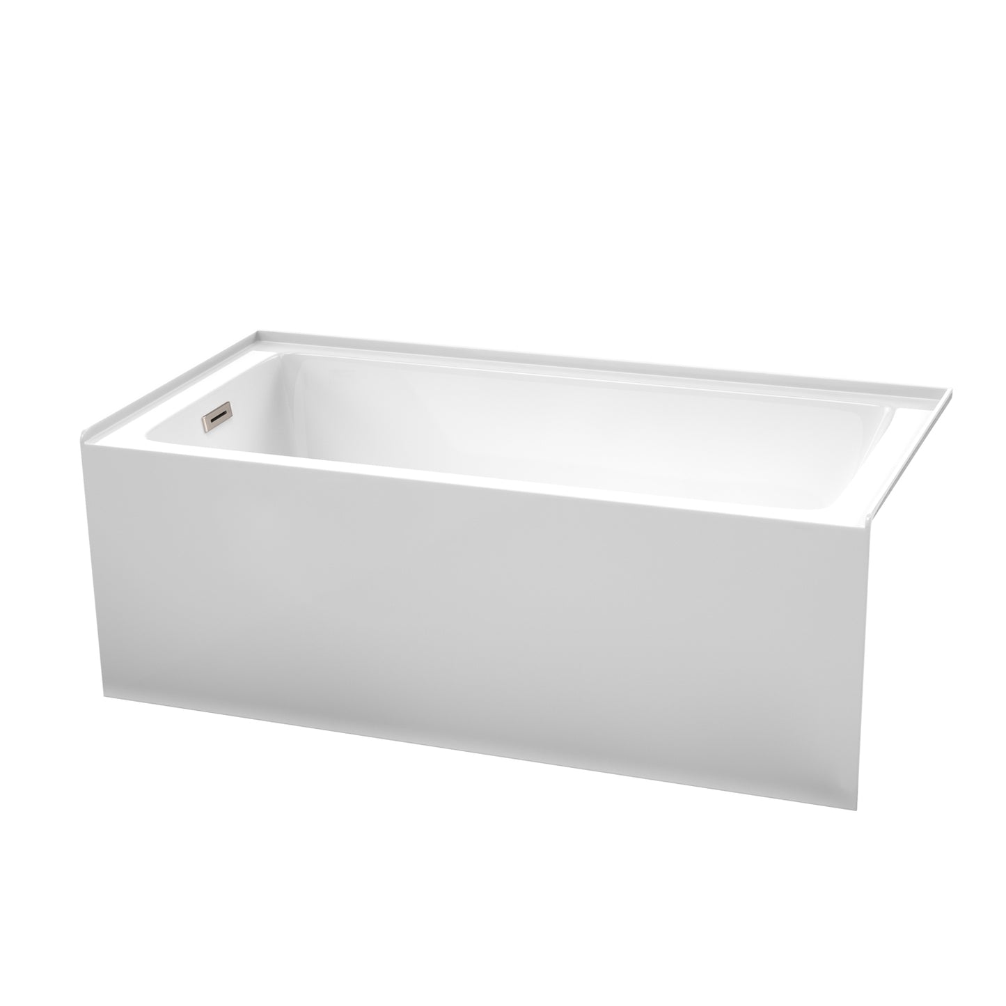 Grayley 60 x 30" Alcove Bathtub in White, Left-Hand Drain, Trim in Nickel