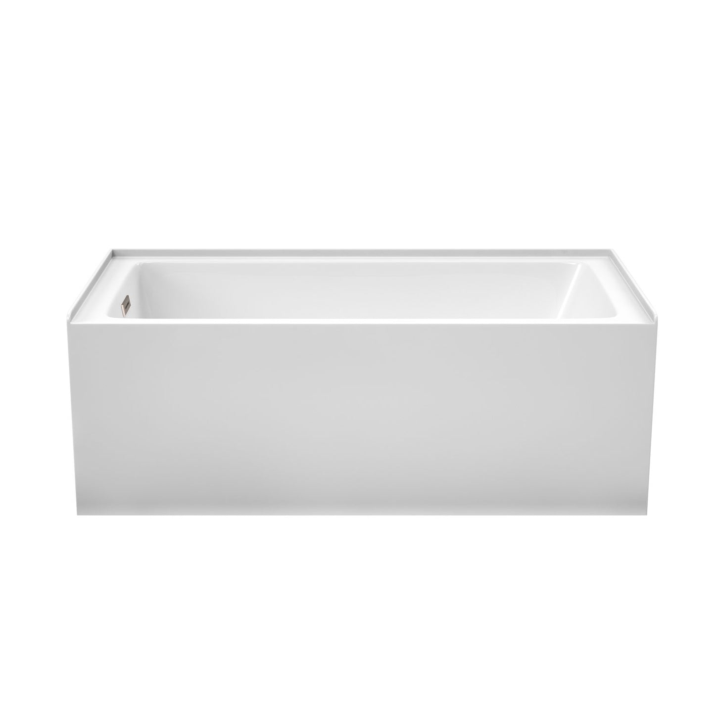 Grayley 60 x 30" Alcove Bathtub in White, Left-Hand Drain, Trim in Nickel