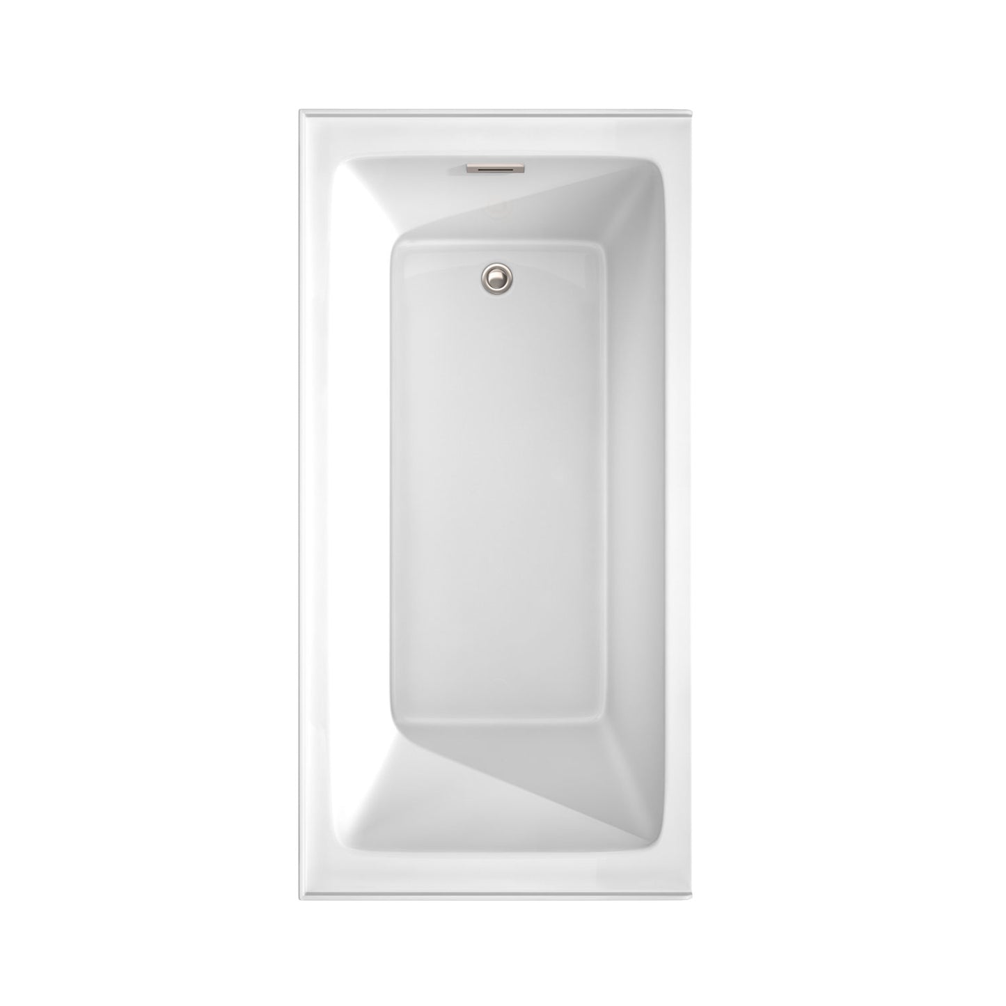 Grayley 60 x 30" Alcove Bathtub in White, Right-Hand Drain, Trim in Nickel