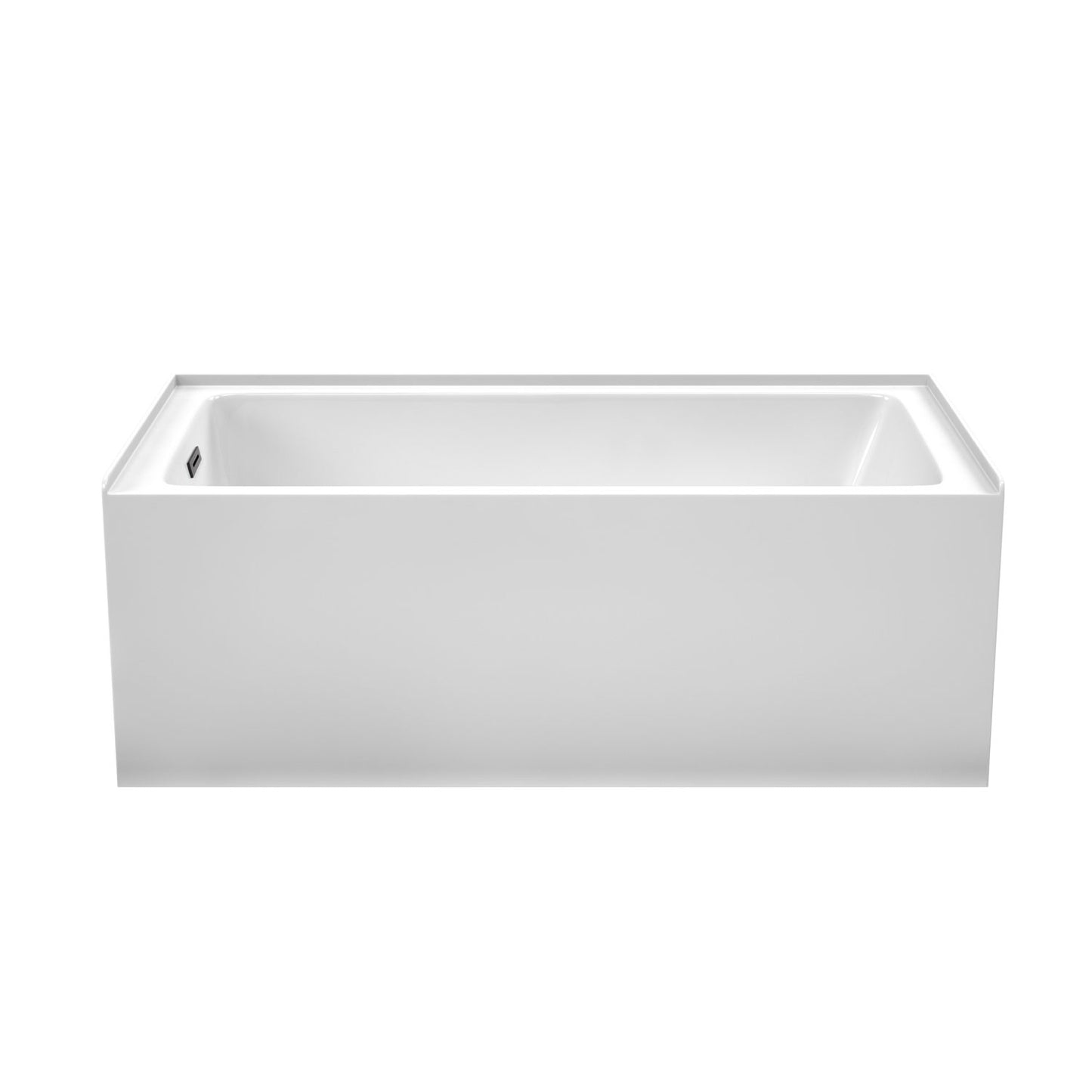 Grayley 60 x 32" Alcove Bathtub in White, Left-Hand Drain, Trim in Matte Black