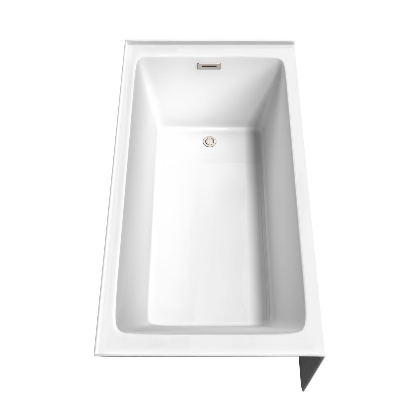 Grayley 60 x 32" Alcove Bathtub in White, Right-Hand Drain, Trim in Nickel