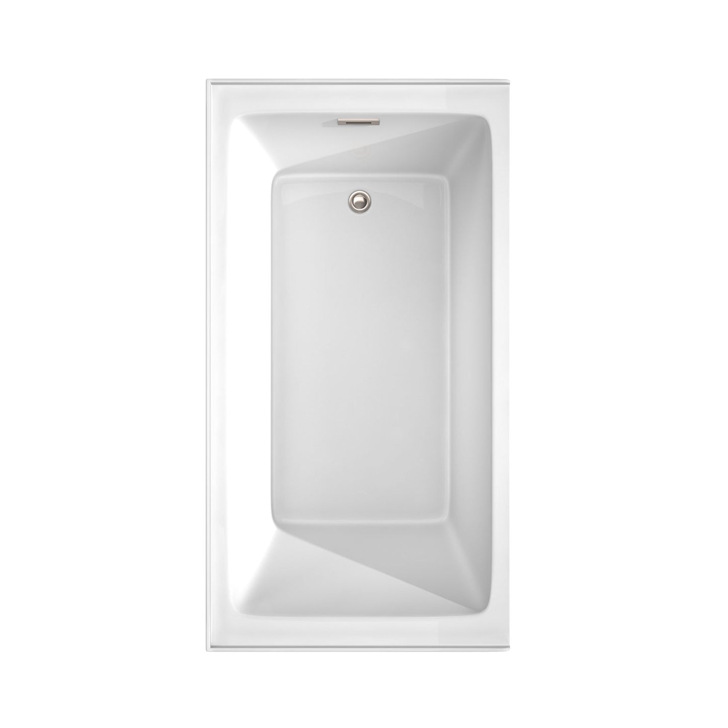 Grayley 60 x 32" Alcove Bathtub in White, Right-Hand Drain, Trim in Nickel