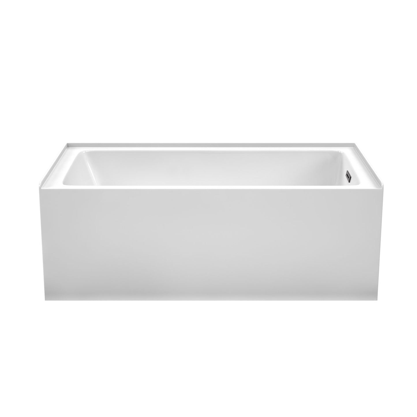 Grayley 60 x 32" Alcove Bathtub in White, Right-Hand Drain, Trim in Matte Black