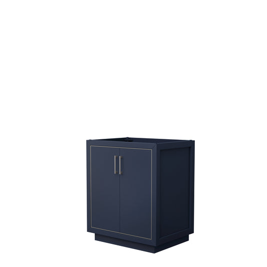 Icon 30" Single Vanity in Dark Blue, No Top, No Sink, Brushed Nickel Trim