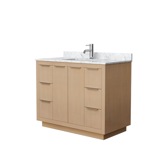 Maroni 42" Single Vanity in Light Straw, Top, Square Sink