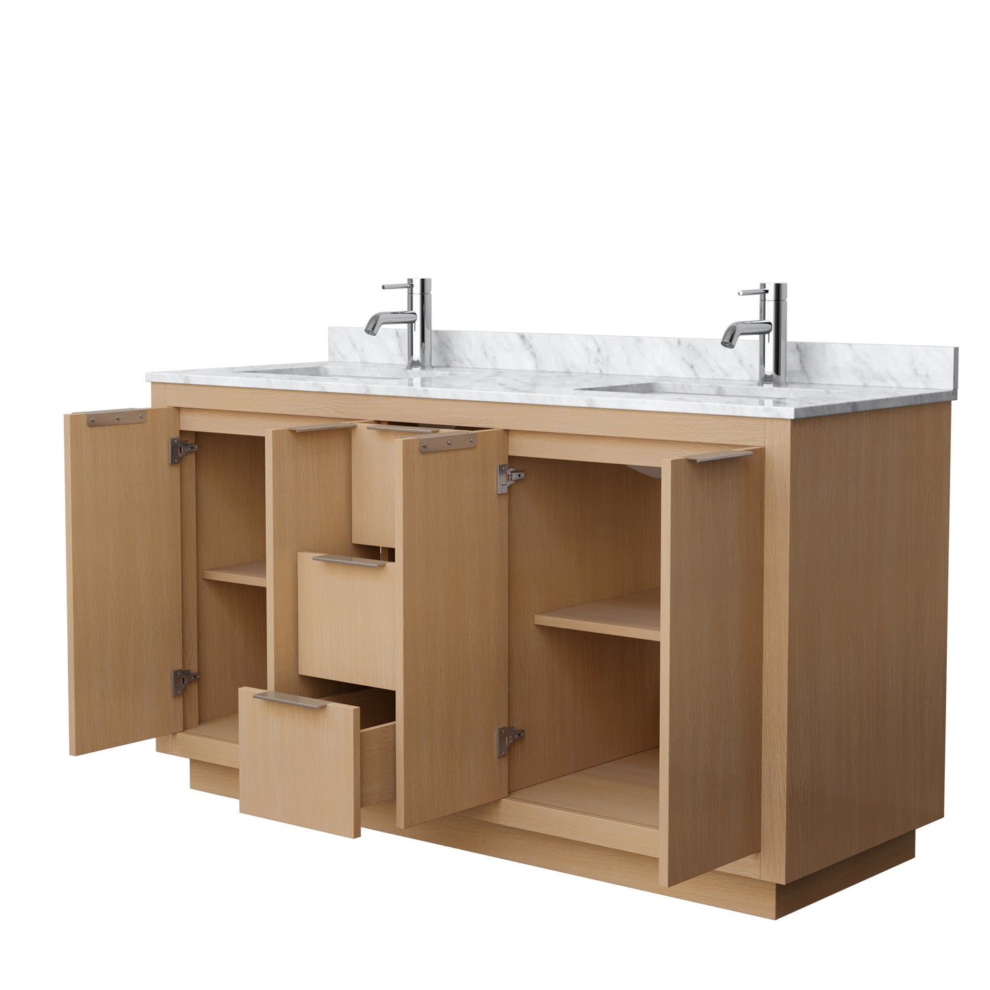 Maroni 60" Double Vanity in Light Straw, Top, Square Sinks