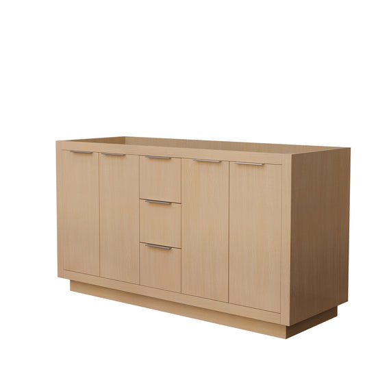 Maroni 60" Double Vanity in Light Straw, No Top, No Sink