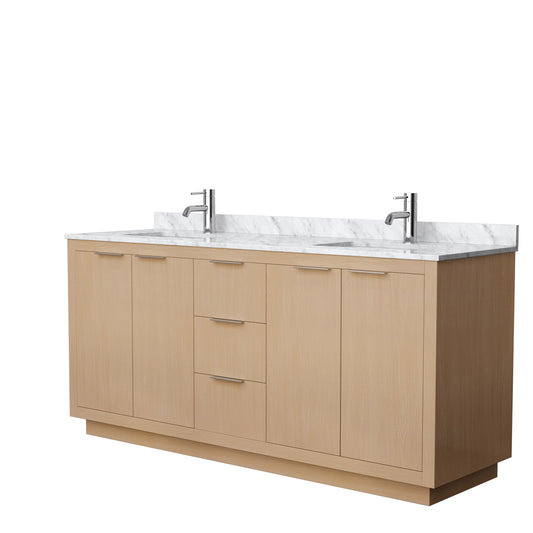 Maroni 72" Double Vanity in Light Straw, Top, Square Sinks