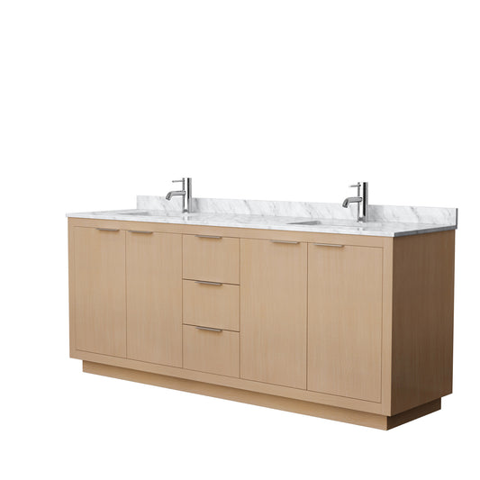 Maroni 80" Double Vanity in Light Straw, Top, Square Sinks