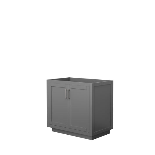 Miranda 36" Single Vanity in Dark Gray, No Top, No Sink, Brushed Nickel Trim