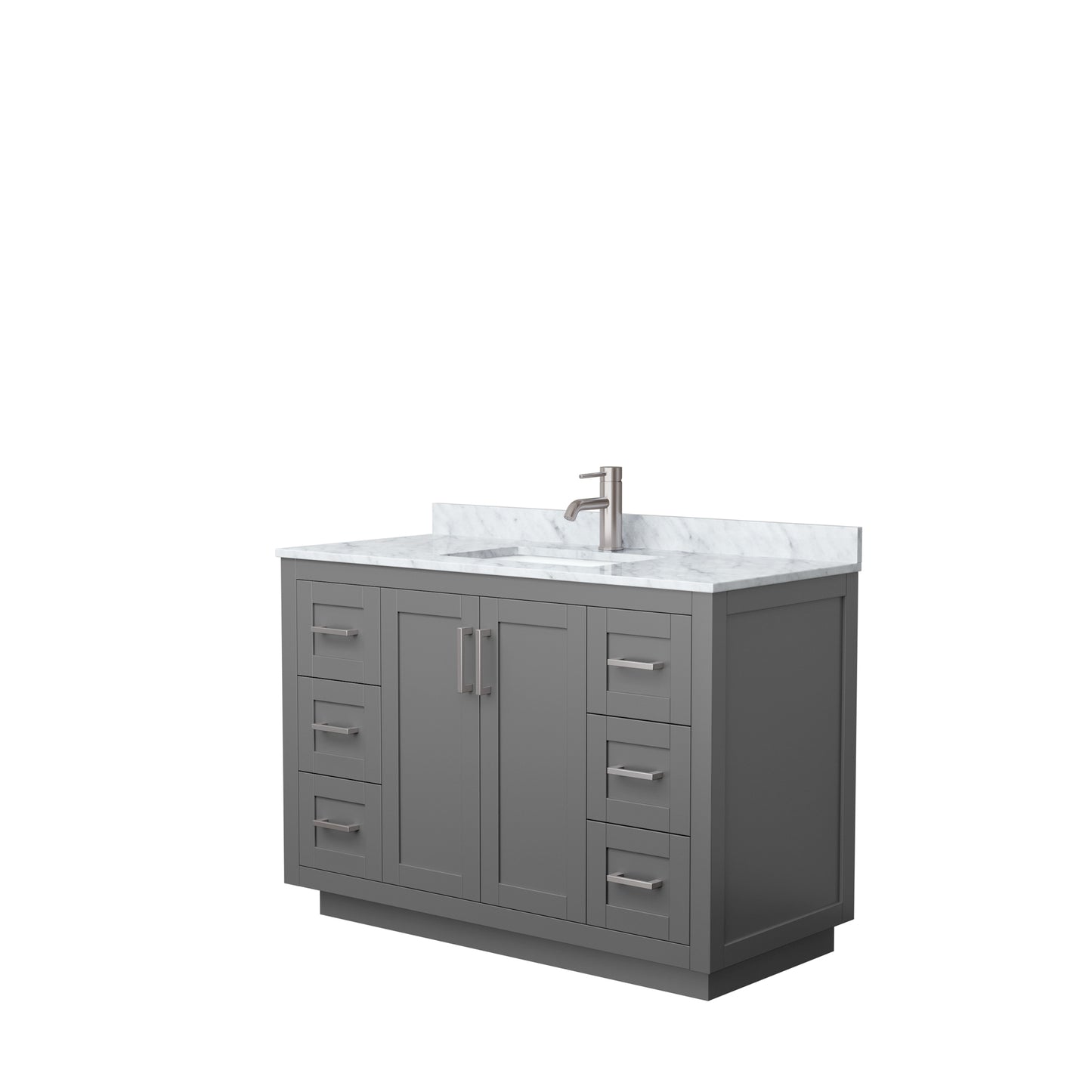 Miranda 48" Single Vanity in Dark Gray, Top, Square Sink, Brushed Nickel Trim