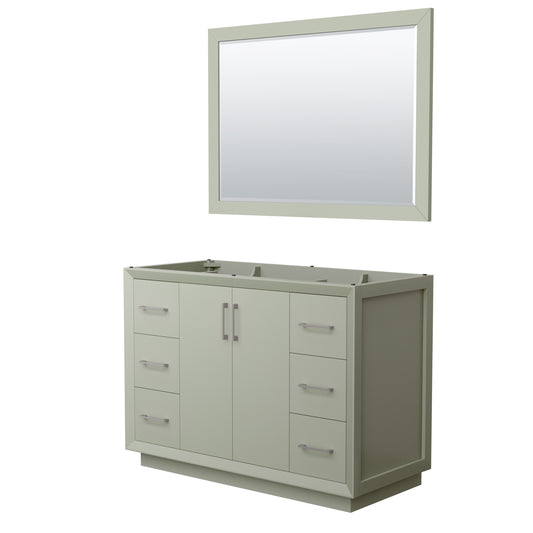 Strada 48 Inch Single Vanity in Light Green, Brushed Nickel Trim, 46 Inch Mirror