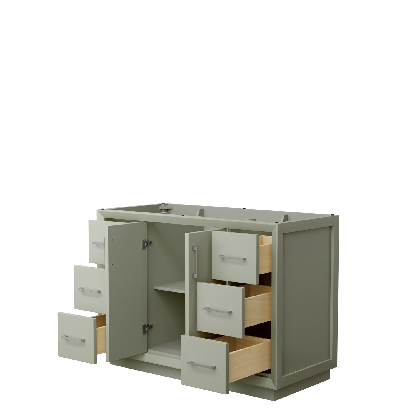 Strada 48 Inch Single Vanity in Light Green, No Countertop, Brushed Nickel Trim