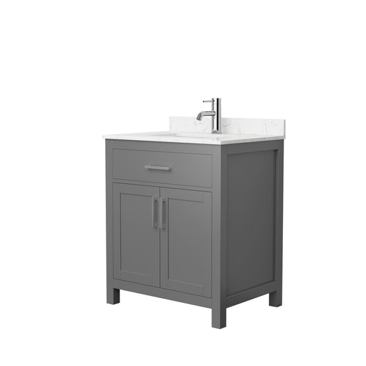 Beckett 30" Single Vanity in Dark Gray, Carrara Cultured Marble Top, Nickel Trim