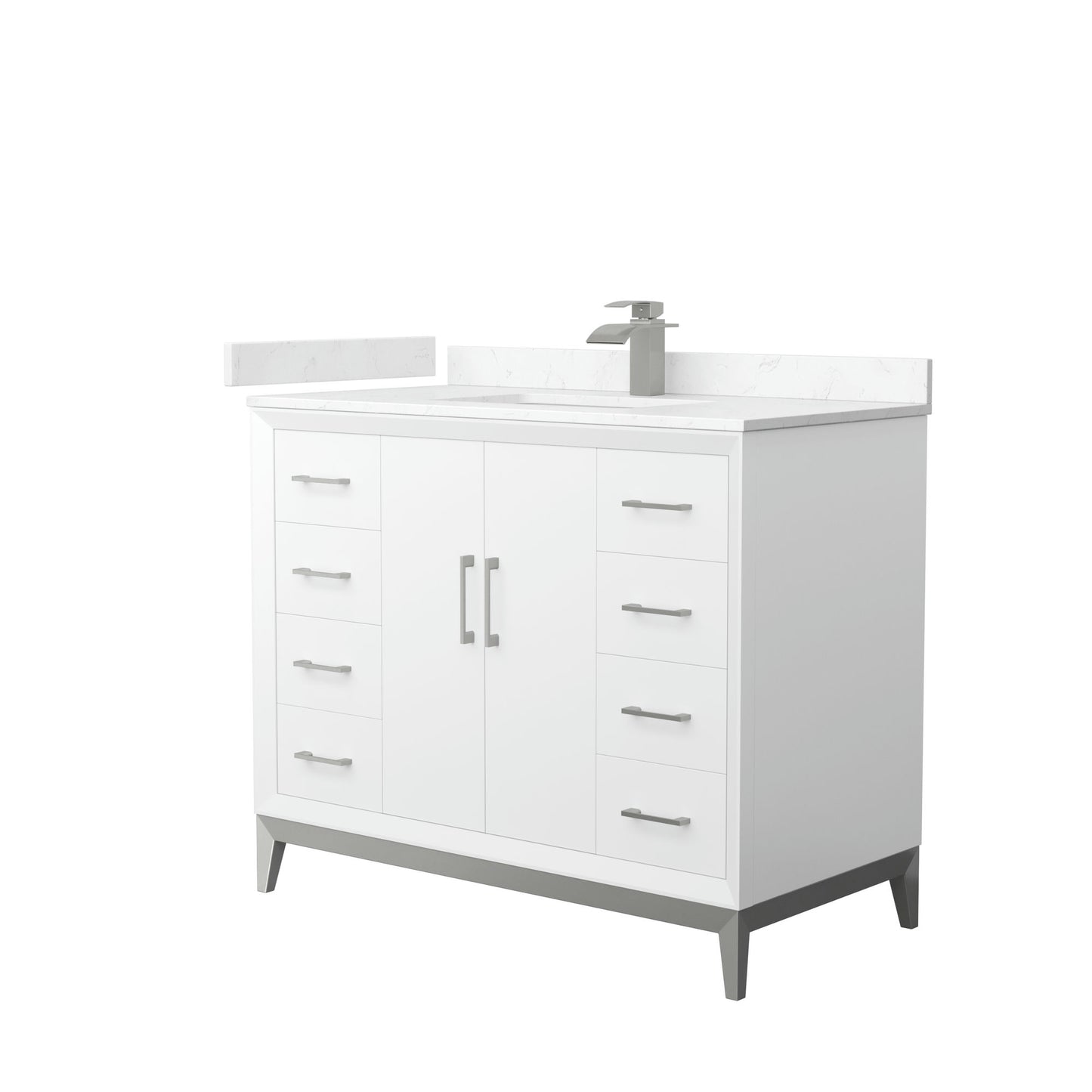 Amici 42 Inch Bathroom Vanity, Carrara Cultured Marble Countertop