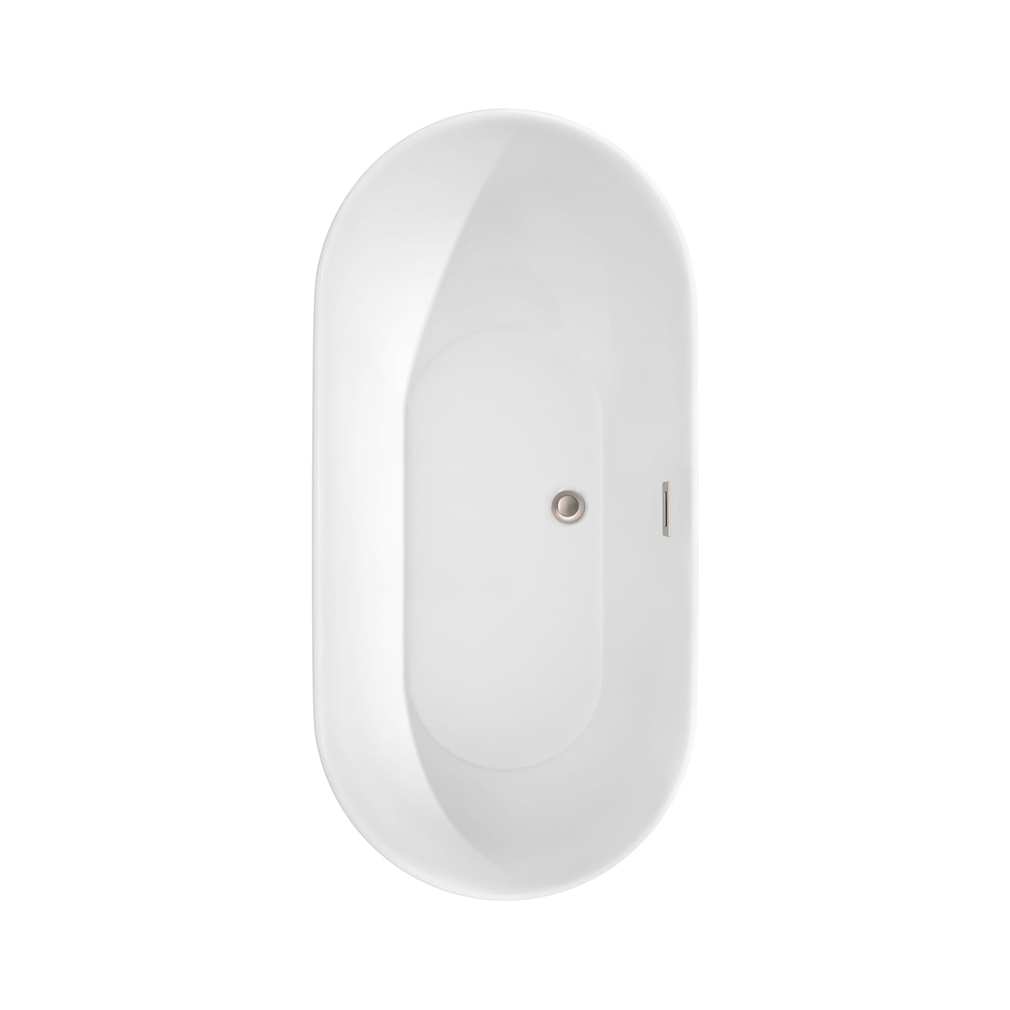 Melissa 60" Freestanding Bathtub in White, Faucet, Overflow Trim in Nickel
